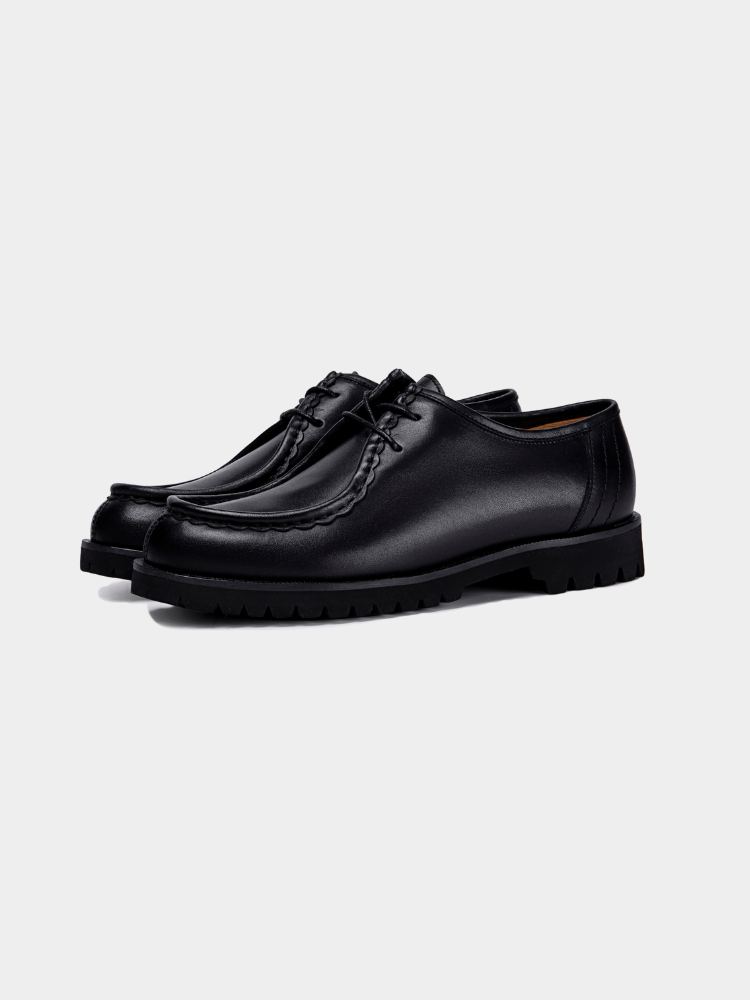 Lug Moc Derby Black