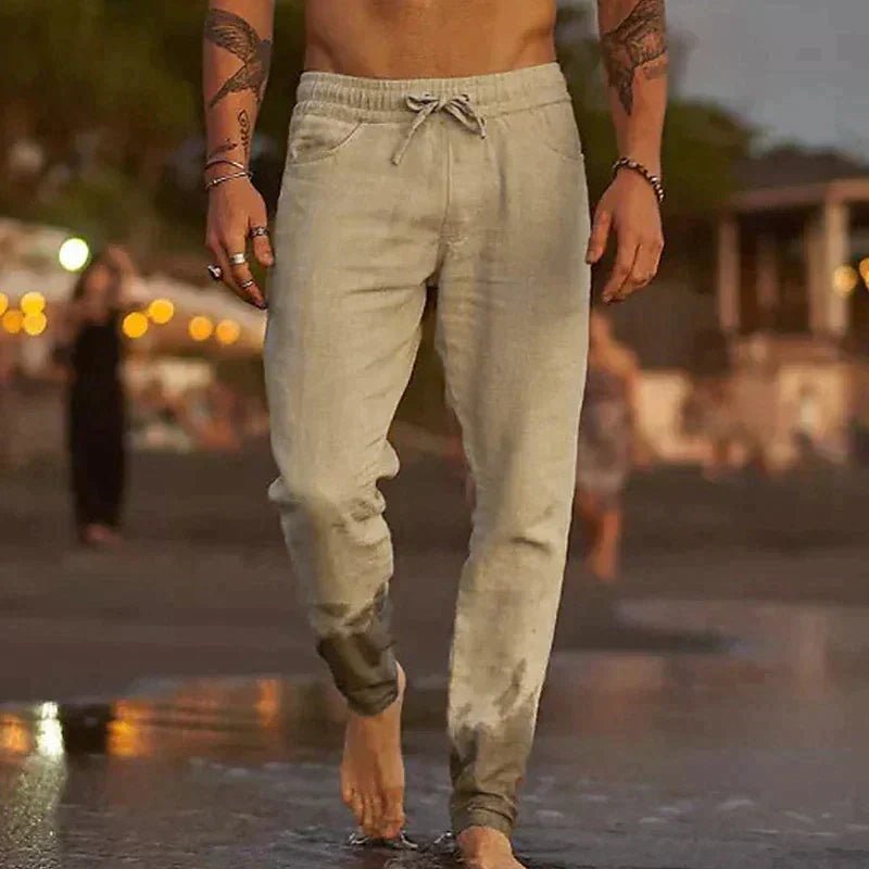 Capri Linen Beach Pants - Lightweight, Breezy Beachwear for Sunny Days - Mercer Society