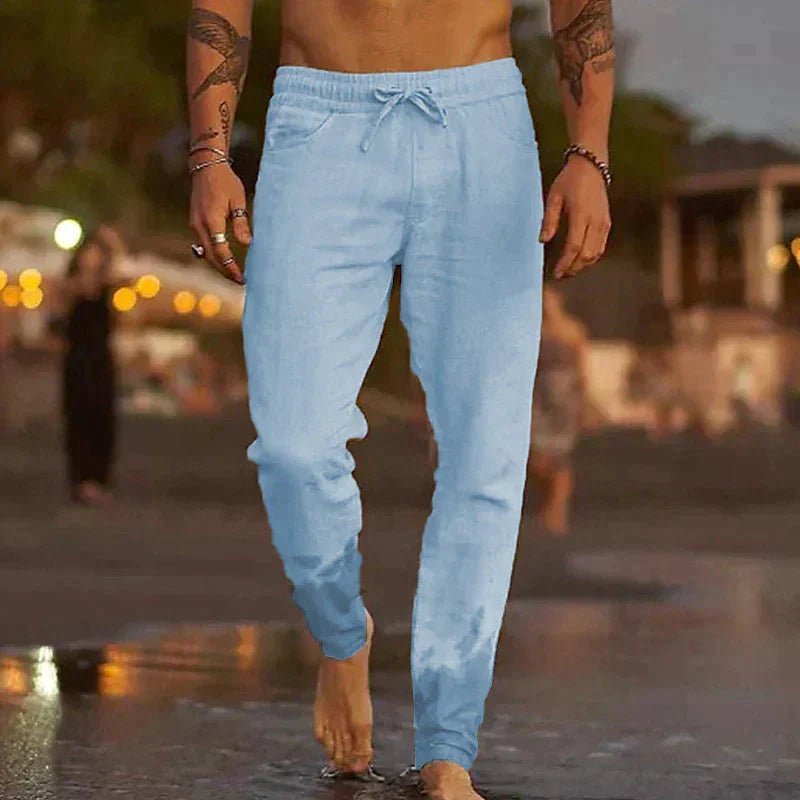 Capri Linen Beach Pants - Lightweight, Breezy Beachwear for Sunny Days - Mercer Society