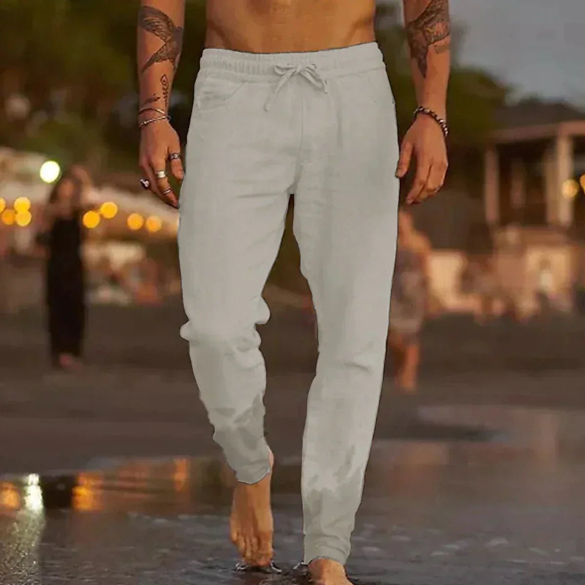 Capri Linen Beach Pants - Lightweight, Breezy Beachwear for Sunny Days - Mercer Society