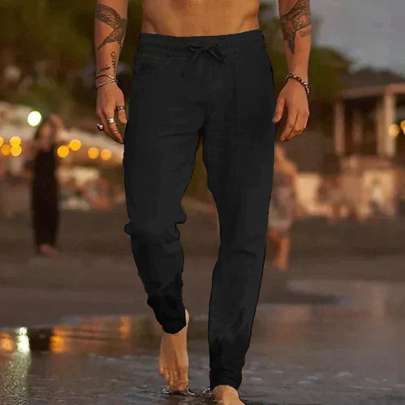 Capri Linen Beach Pants - Lightweight, Breezy Beachwear for Sunny Days - Mercer Society