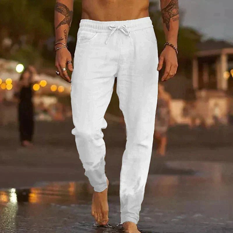 Capri Linen Beach Pants - Lightweight, Breezy Beachwear for Sunny Days - Mercer Society