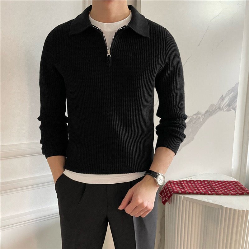 GONGJU Zip-Up Cozy Knit Sweater - Mercer Society