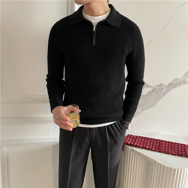 GONGJU Zip-Up Cozy Knit Sweater - Mercer Society