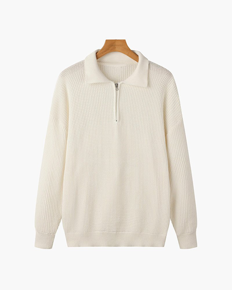 GONGJU Zip-Up Cozy Knit Sweater - Mercer Society