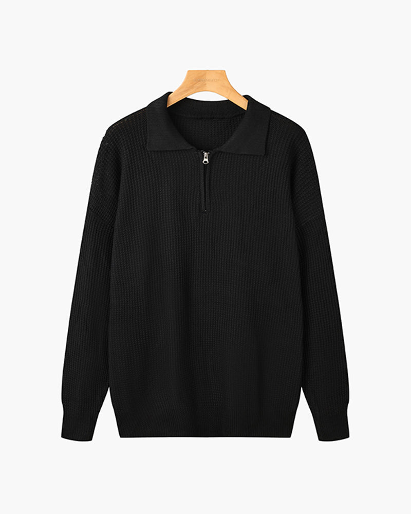 GONGJU Zip-Up Cozy Knit Sweater - Mercer Society