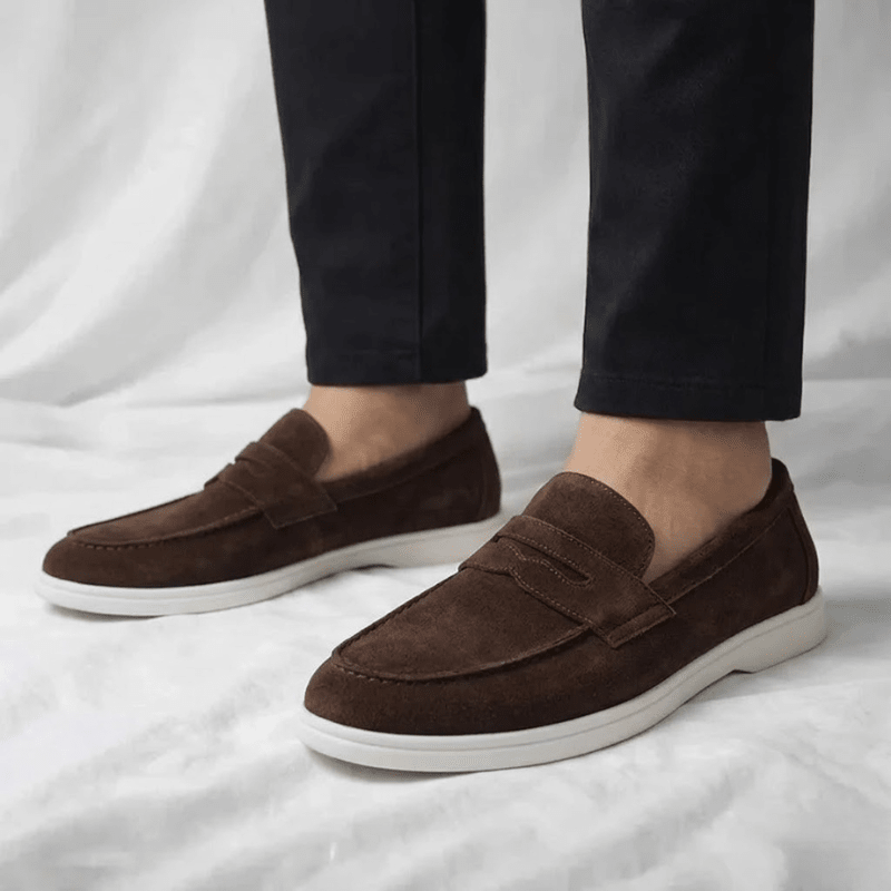 Mayfair Suede Penny Loafers - Timeless, Luxurious Slip-On Shoes - Mercer Society
