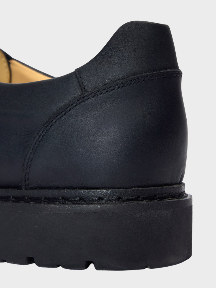 Black Mercer Society Summit Derby shoe in EU38 / UK5.5 / US6, showcasing classic design and smooth leather finish.