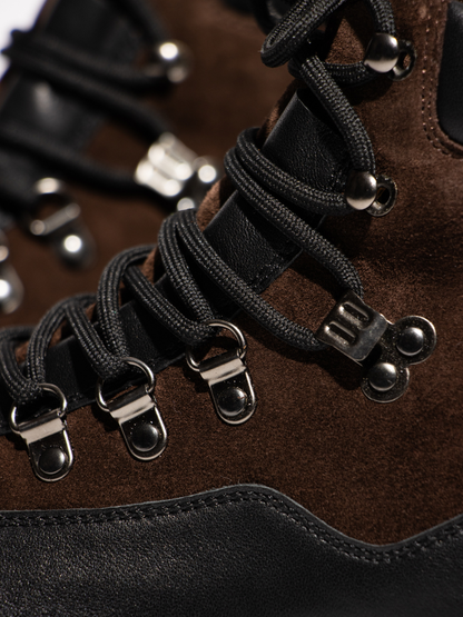 Mercer Society Ridgeworks High Brown Suede shoes in EU 38 / UK 5.5 / US 6, showcasing the high-top design and brown suede material.