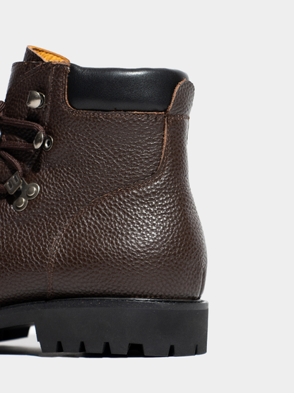 Mercer Society Ridgeworks High Brown Grain leather shoe in EU38/UK5.5/US6, featuring detailed grain texture and classic design.