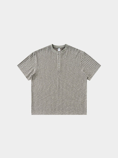 Mercer Society Rill Henley in sage, soft fabric with a buttoned neckline, casual style for everyday wear.