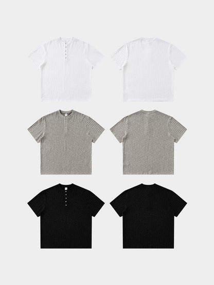 Mercer Society Rill Henley in sage green, featuring a casual long-sleeve with button placket and soft fabric.