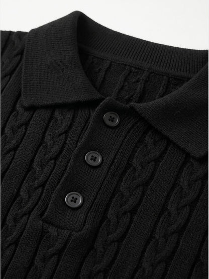 Black Mercer Society Cove Polo shirt with a classic collar and short sleeves, shown on a plain background.