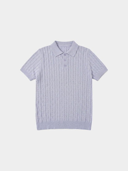 Mercer Society Cove Polo in lilac, featuring a classic collar and short sleeves, displayed on a plain background.