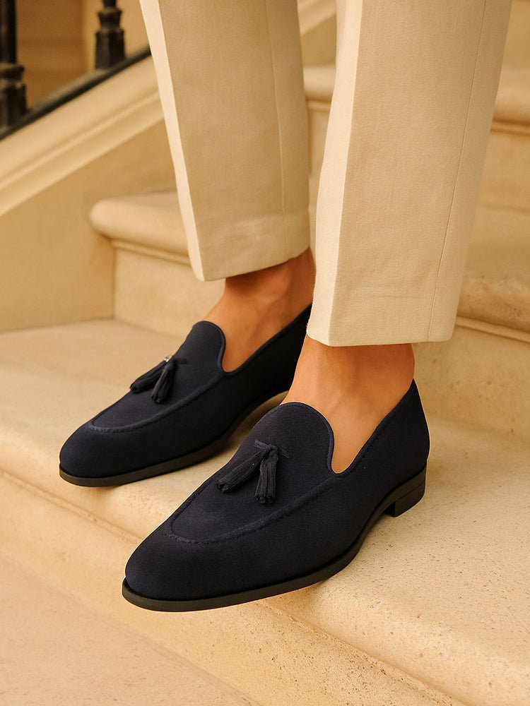 Premium Tassel Suede Loafers - Mercer Society
