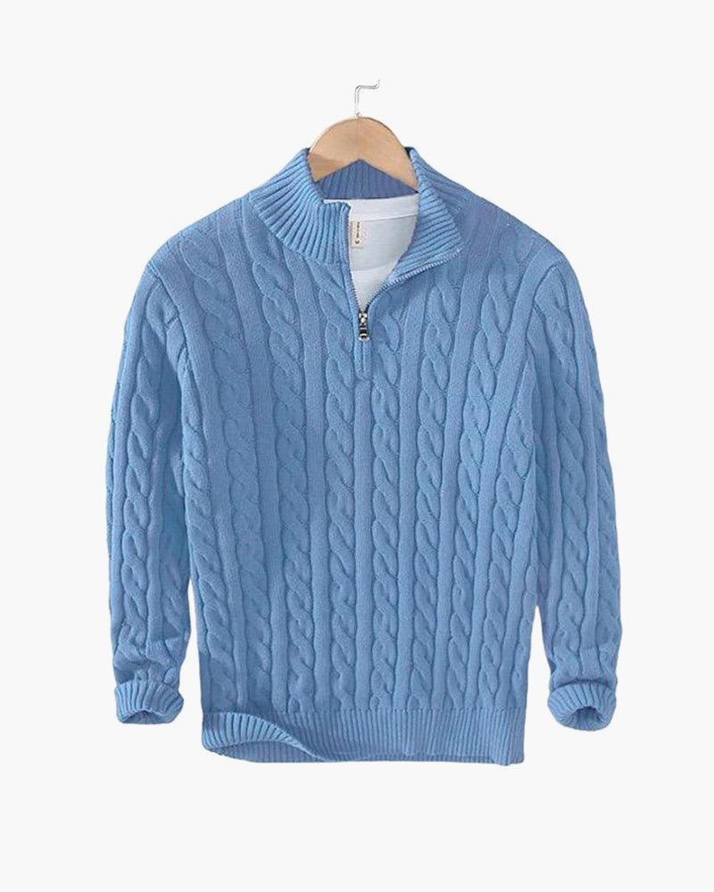 Taebaek Zip-Up Cable Knit Sweater - Mercer Society