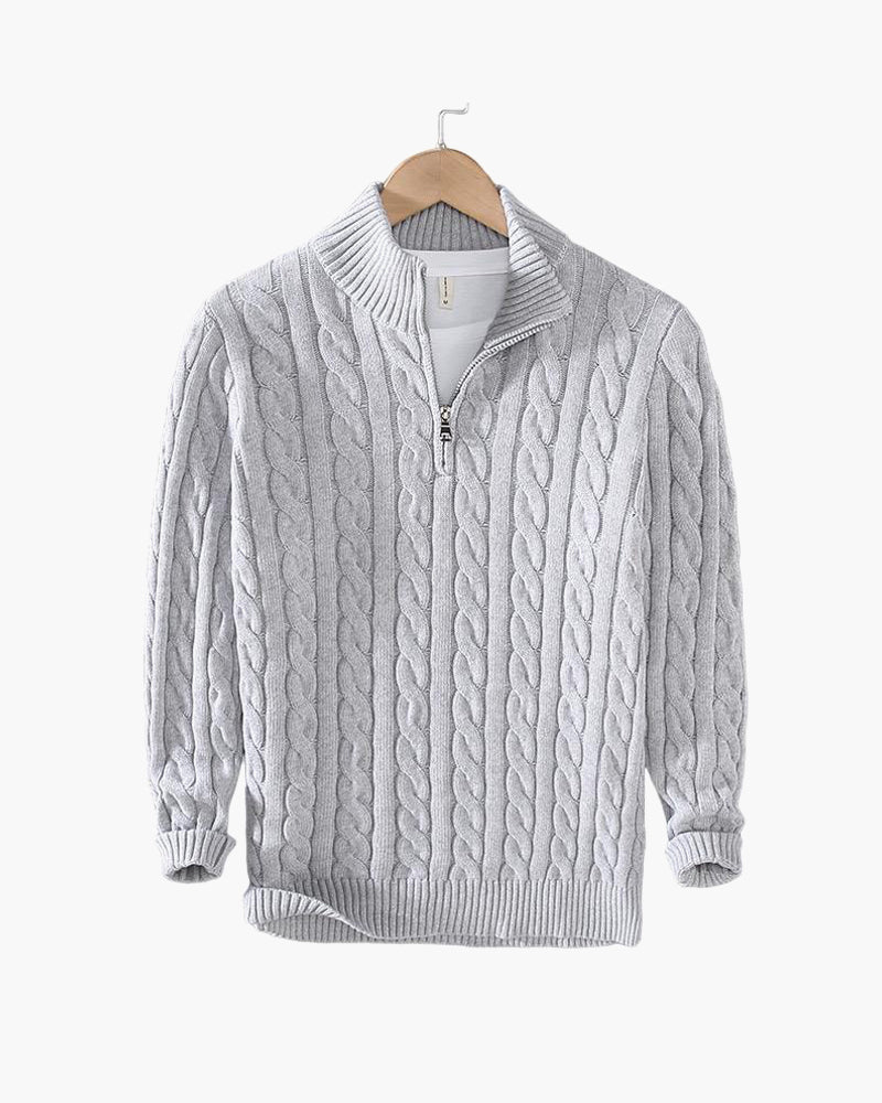 Taebaek Zip-Up Cable Knit Sweater - Mercer Society