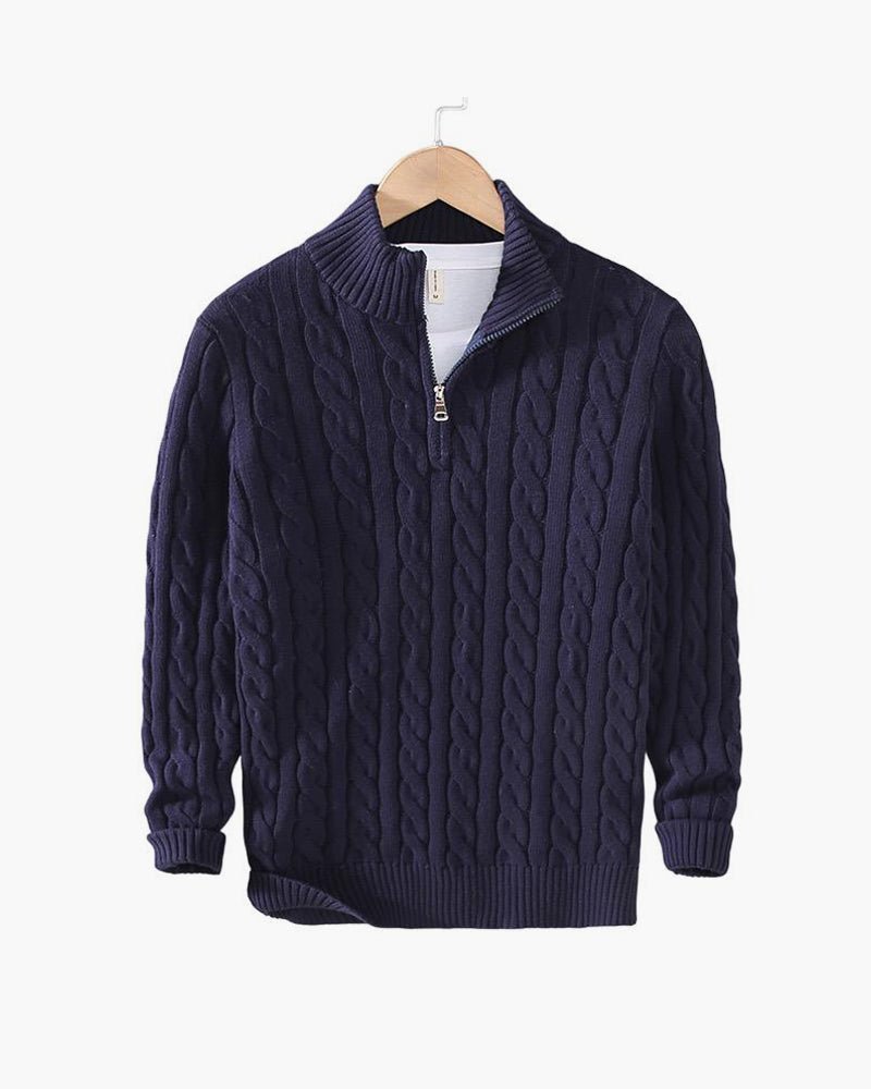 Taebaek Zip-Up Cable Knit Sweater - Mercer Society