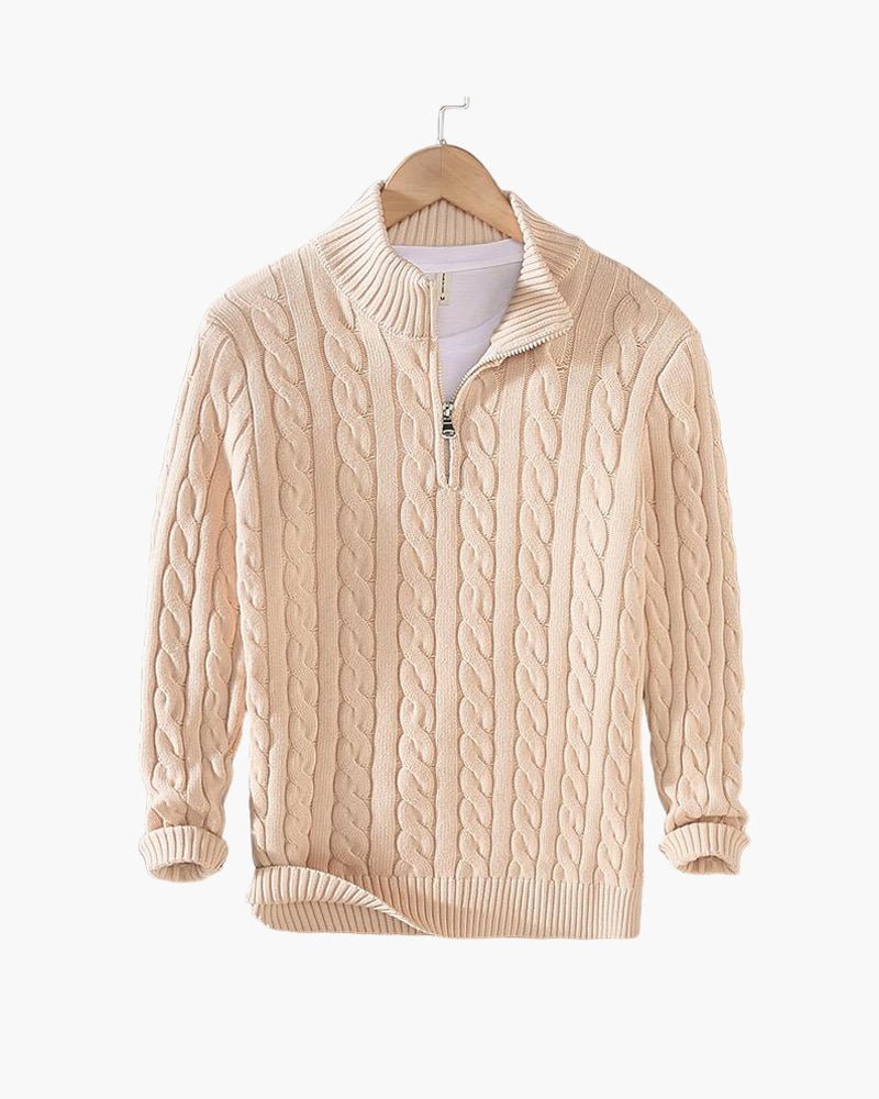 Taebaek Zip-Up Cable Knit Sweater - Mercer Society