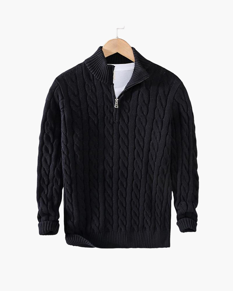 Taebaek Zip-Up Cable Knit Sweater - Mercer Society