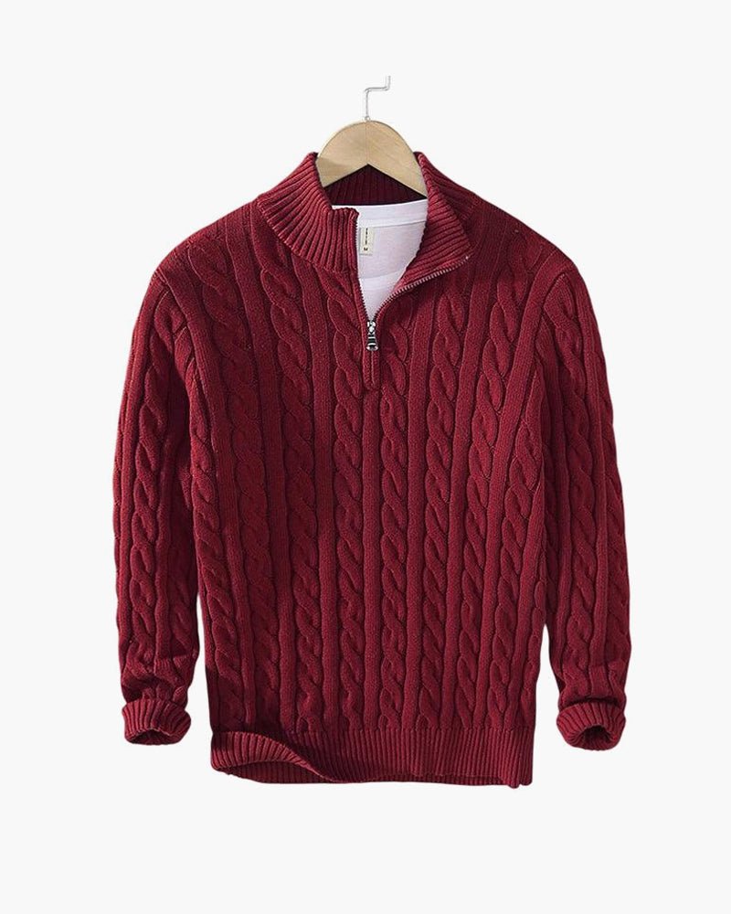 Taebaek Zip-Up Cable Knit Sweater - Mercer Society