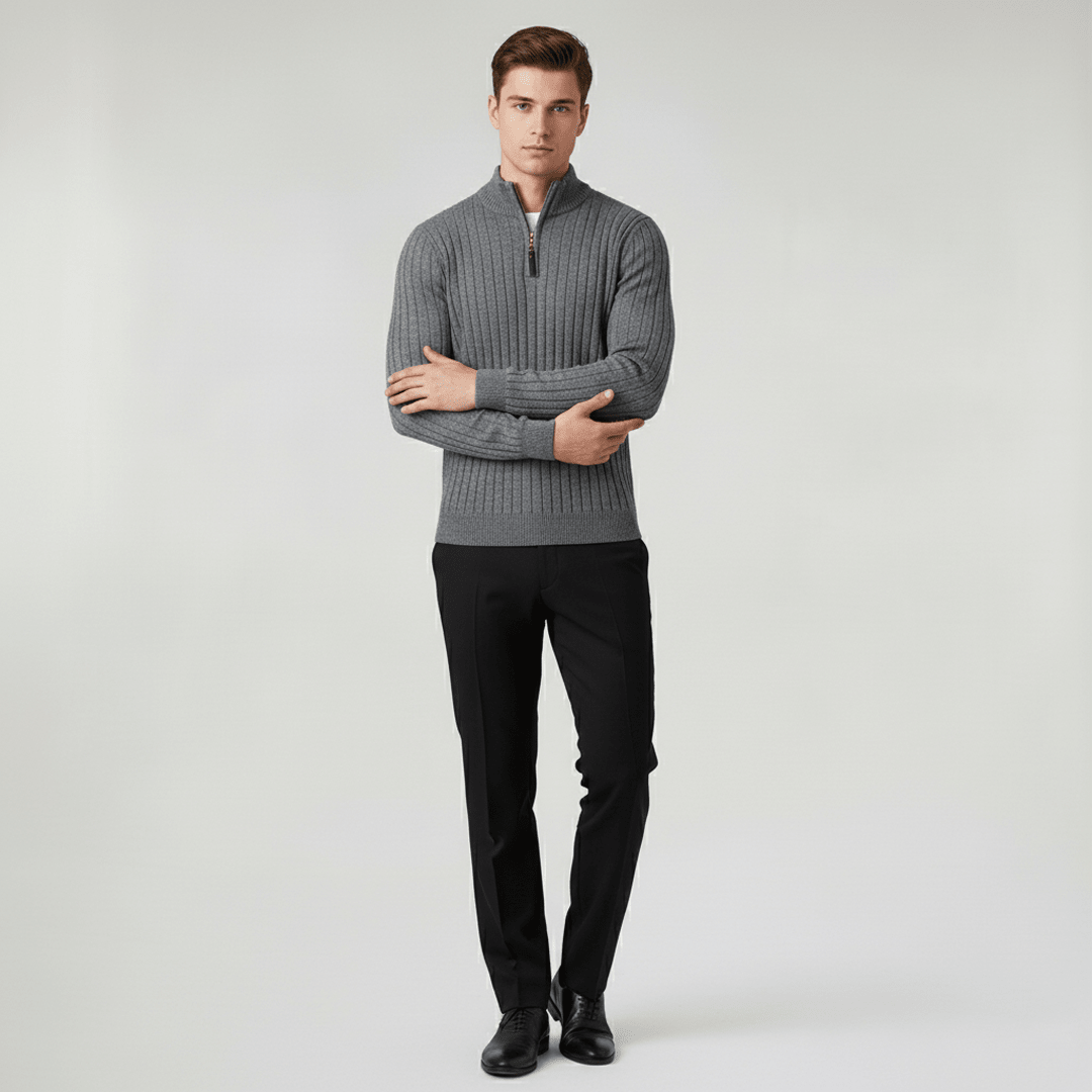 ZERMATT Cozy High-Collar Half-Zip Sweater - Mercer Society