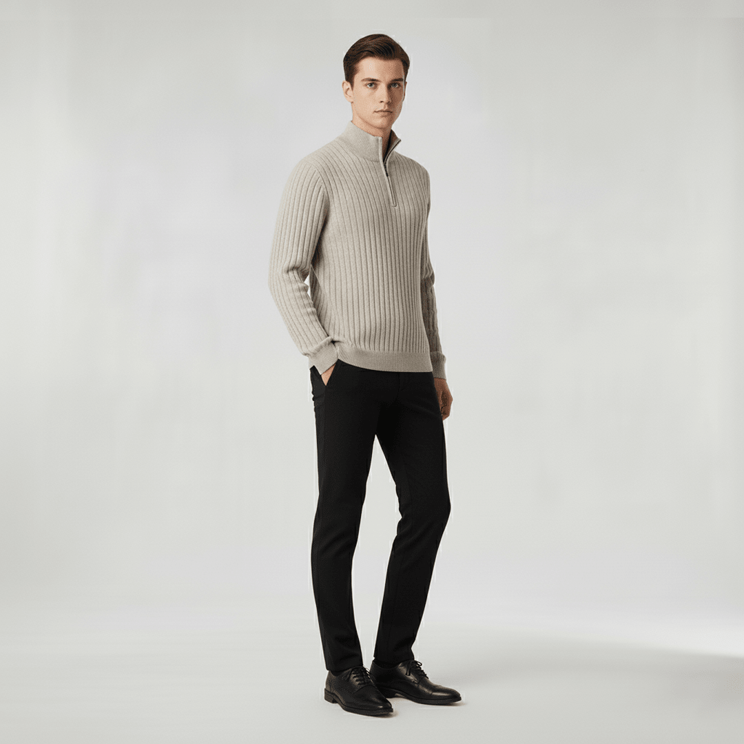 ZERMATT Cozy High-Collar Half-Zip Sweater - Mercer Society