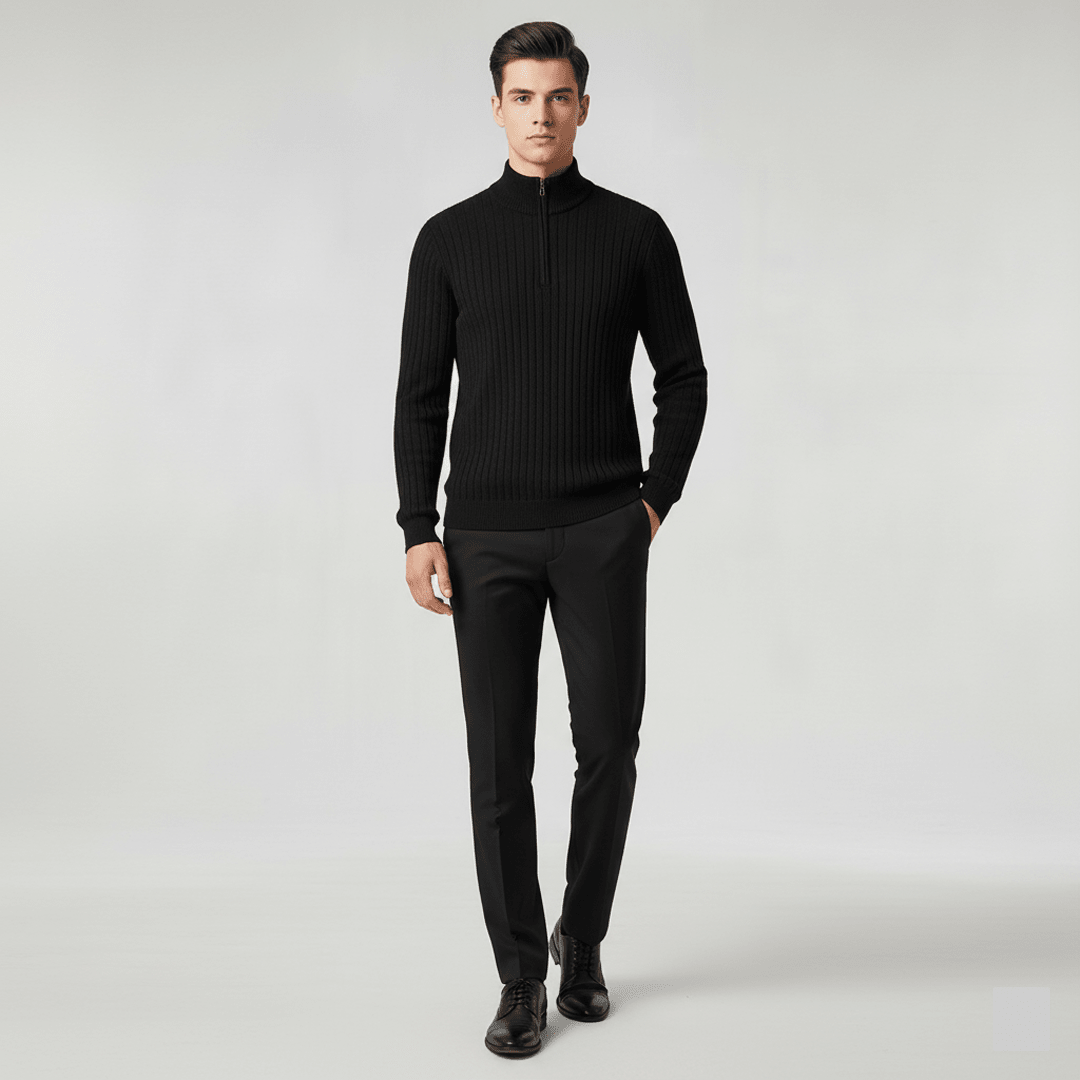 ZERMATT Cozy High-Collar Half-Zip Sweater - Mercer Society